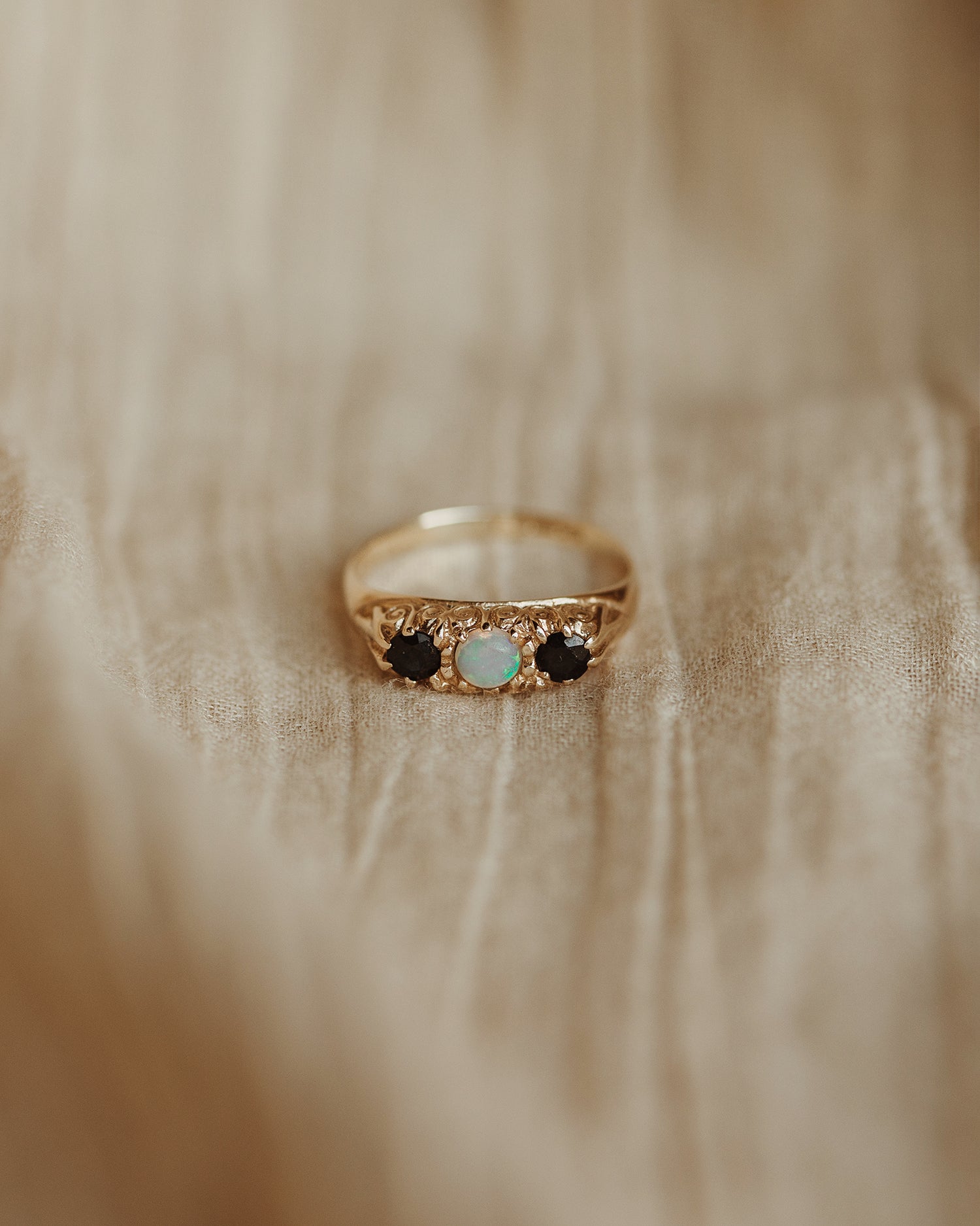 Image of Angeline 9ct Gold Opal & Sapphire Ring