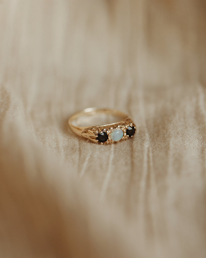 Angeline 9ct Gold Opal & Sapphire Ring