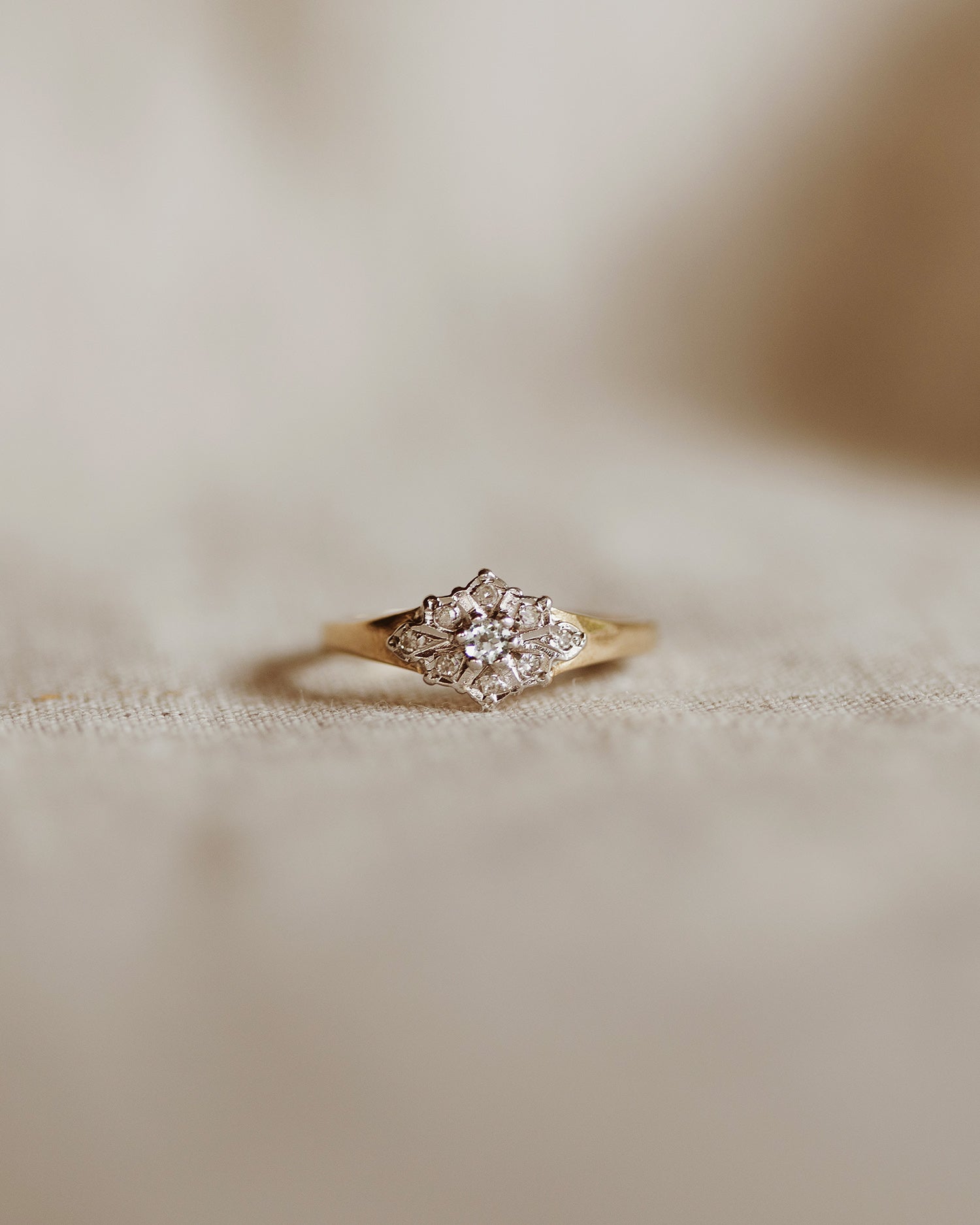 Image of Nettie 9ct Gold Aquamarine & Diamond Ring