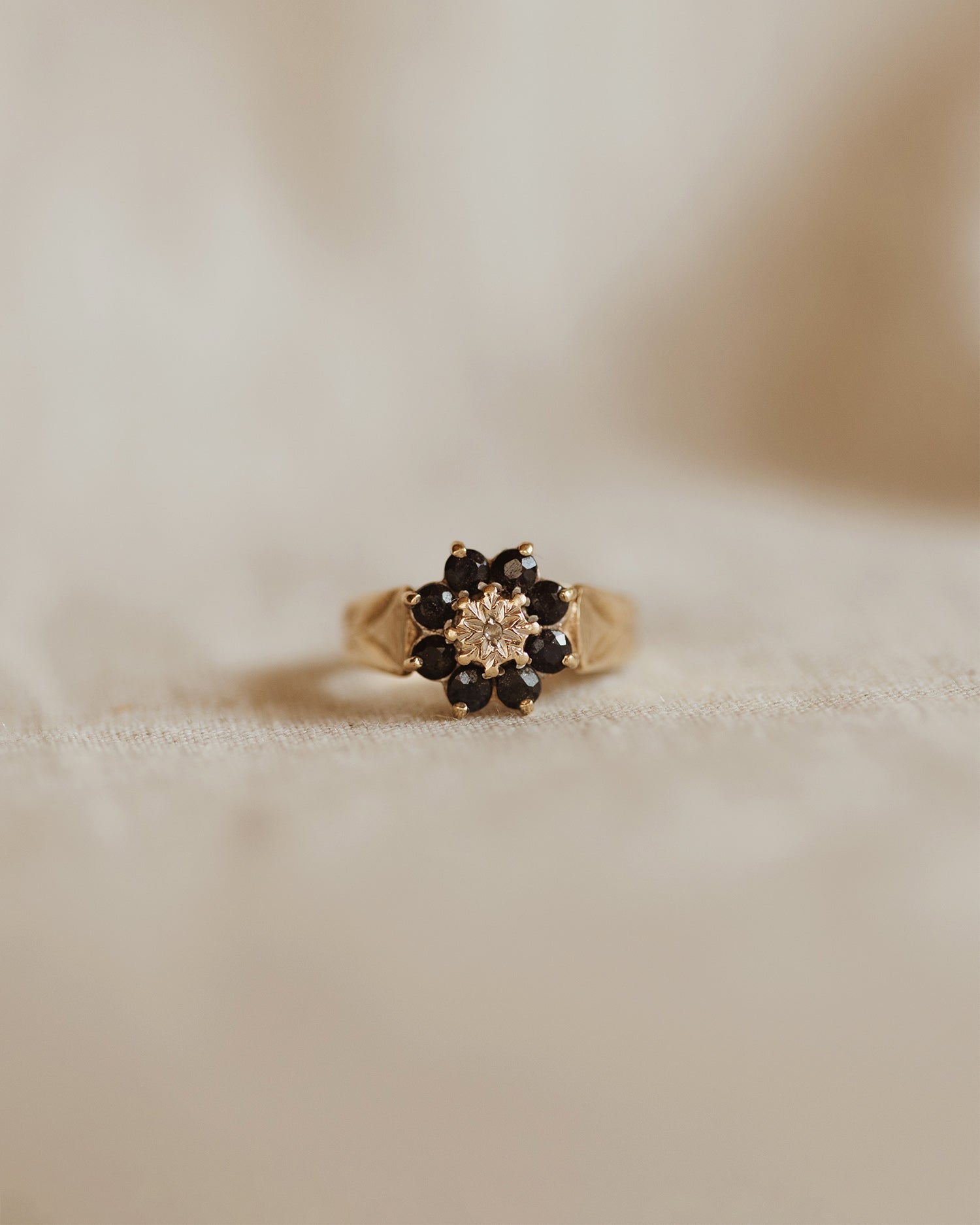 Image of Gladys 9ct Gold Sapphire & Diamond Ring