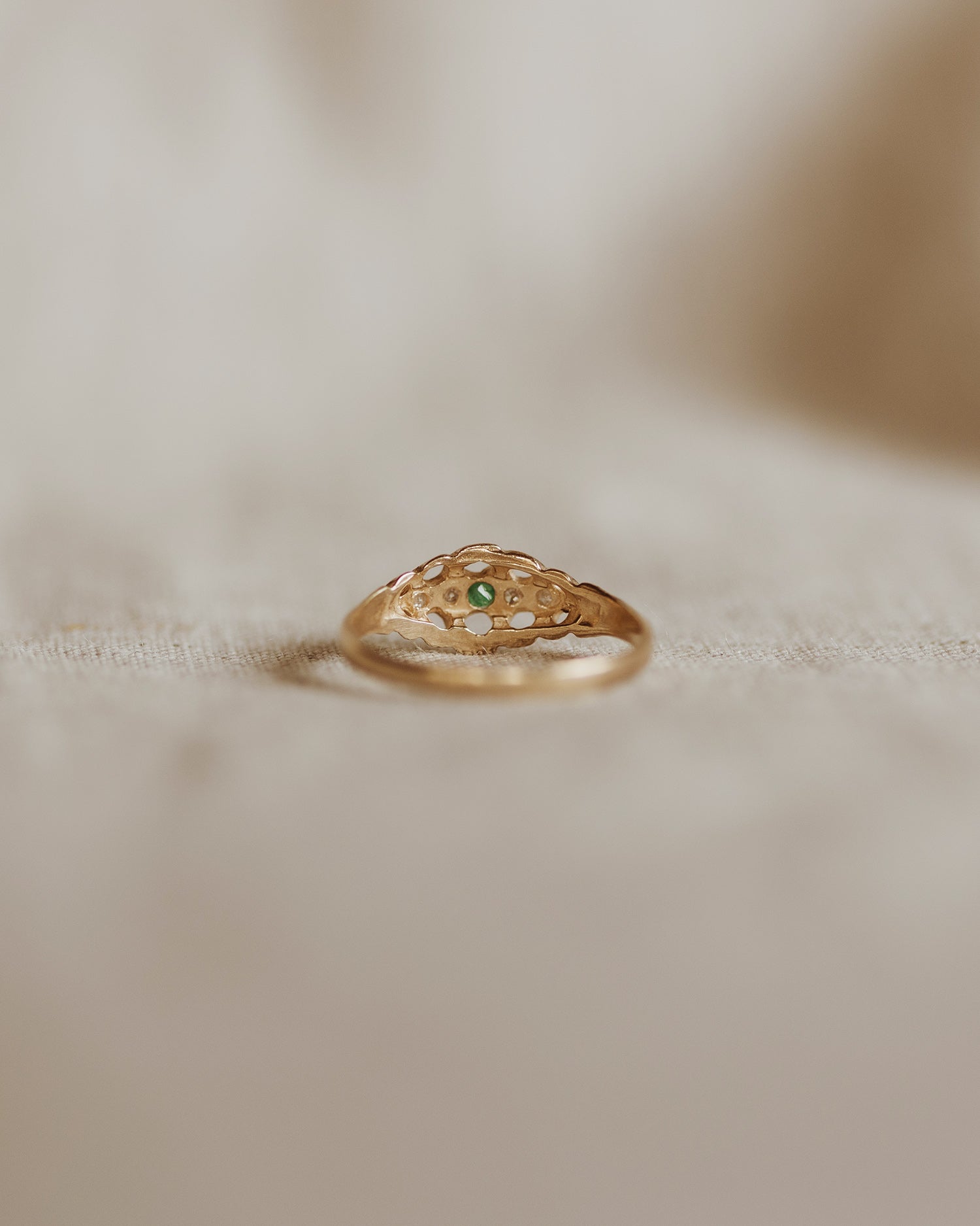 Maggie 9ct Gold Emerald & Diamond Ring