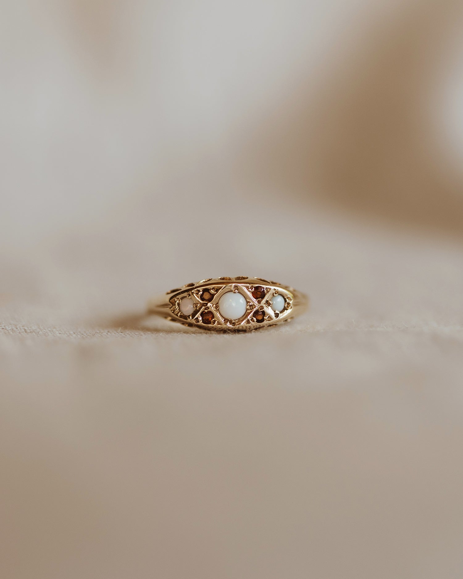 Image of Hester 9ct Gold Opal & Garnet Ring