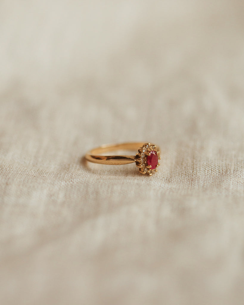Ophelia 9ct Gold Ruby & Diamond Ring