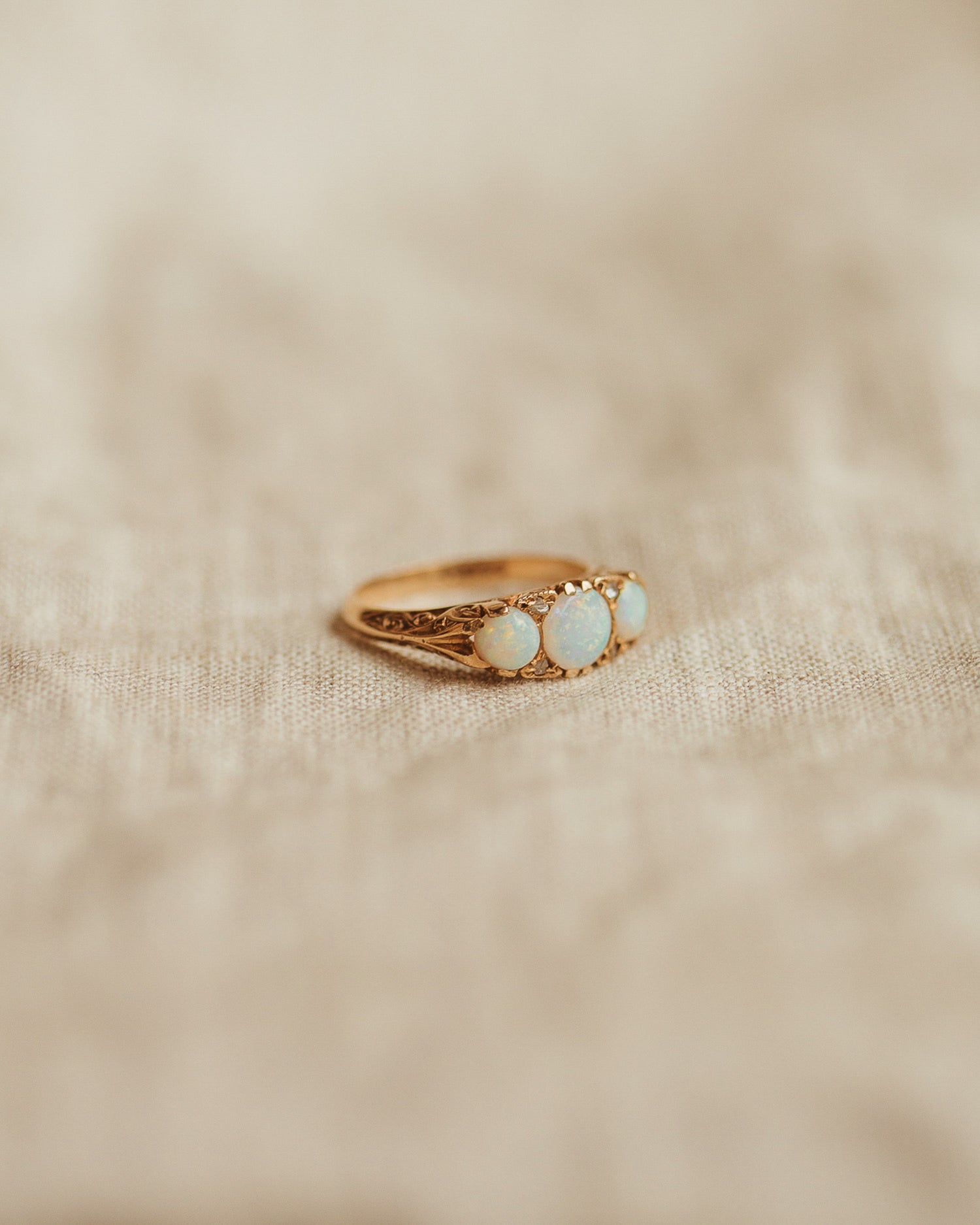 Image of Bessie 9ct Gold Opal & Diamond Ring