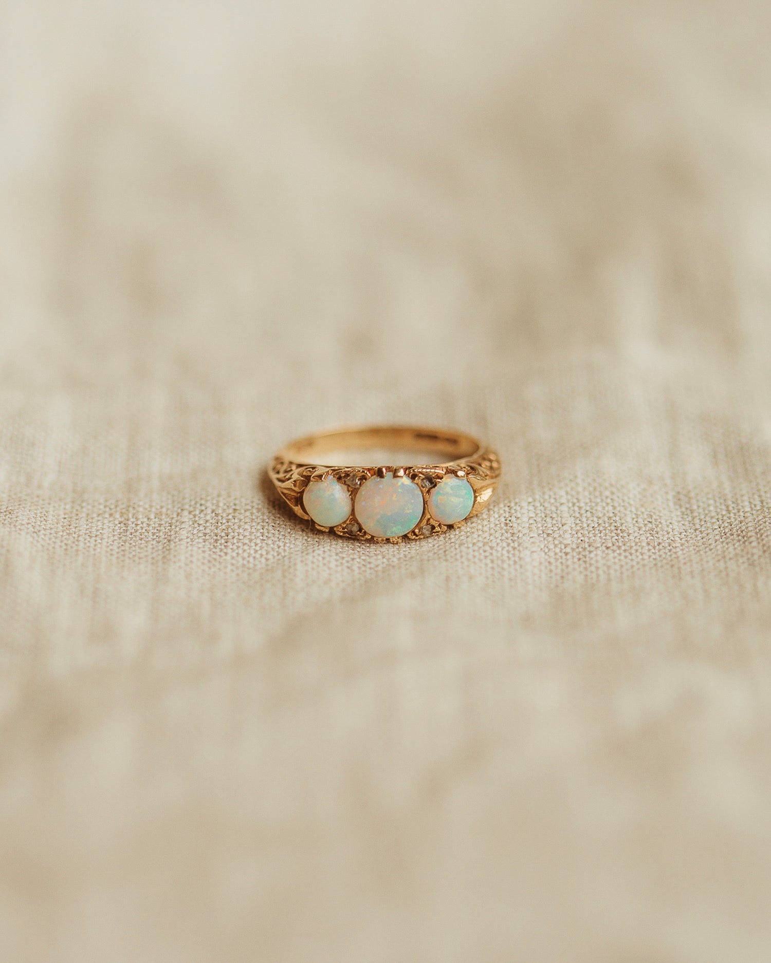 Bessie 9ct Gold Opal & Diamond Ring