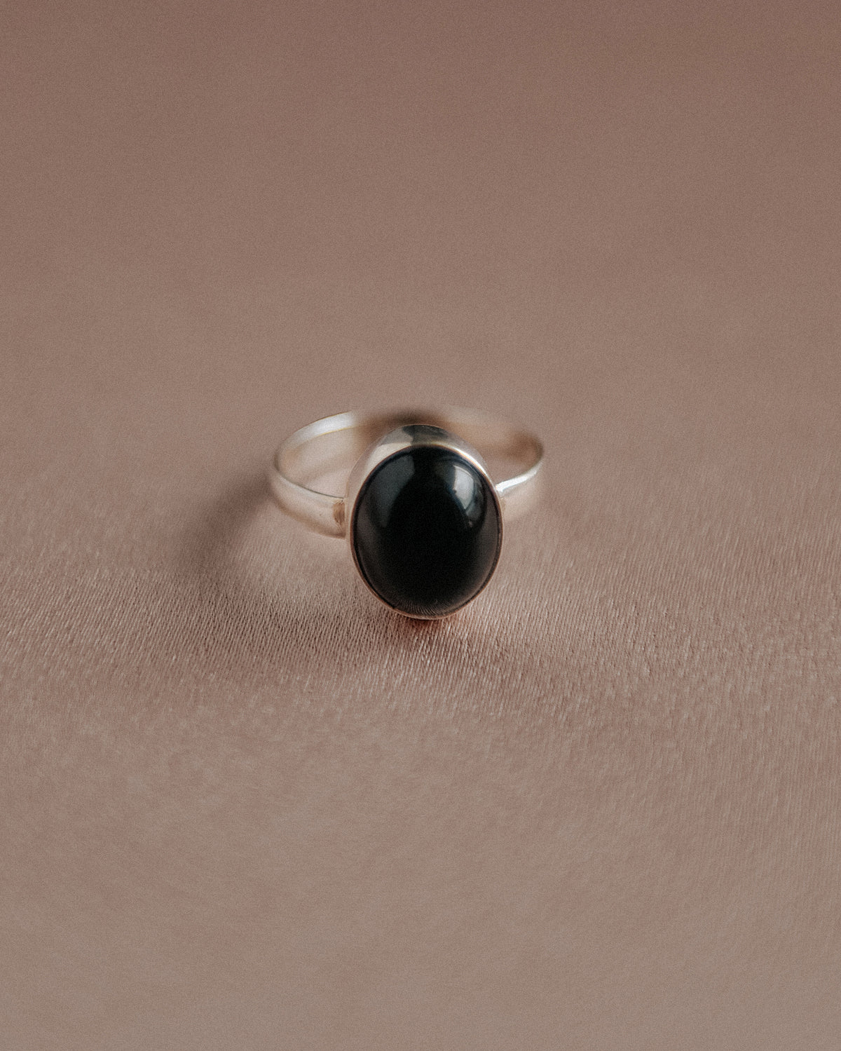 Image of Ebba Sterling Silver Gemstone Ring - Black Onyx