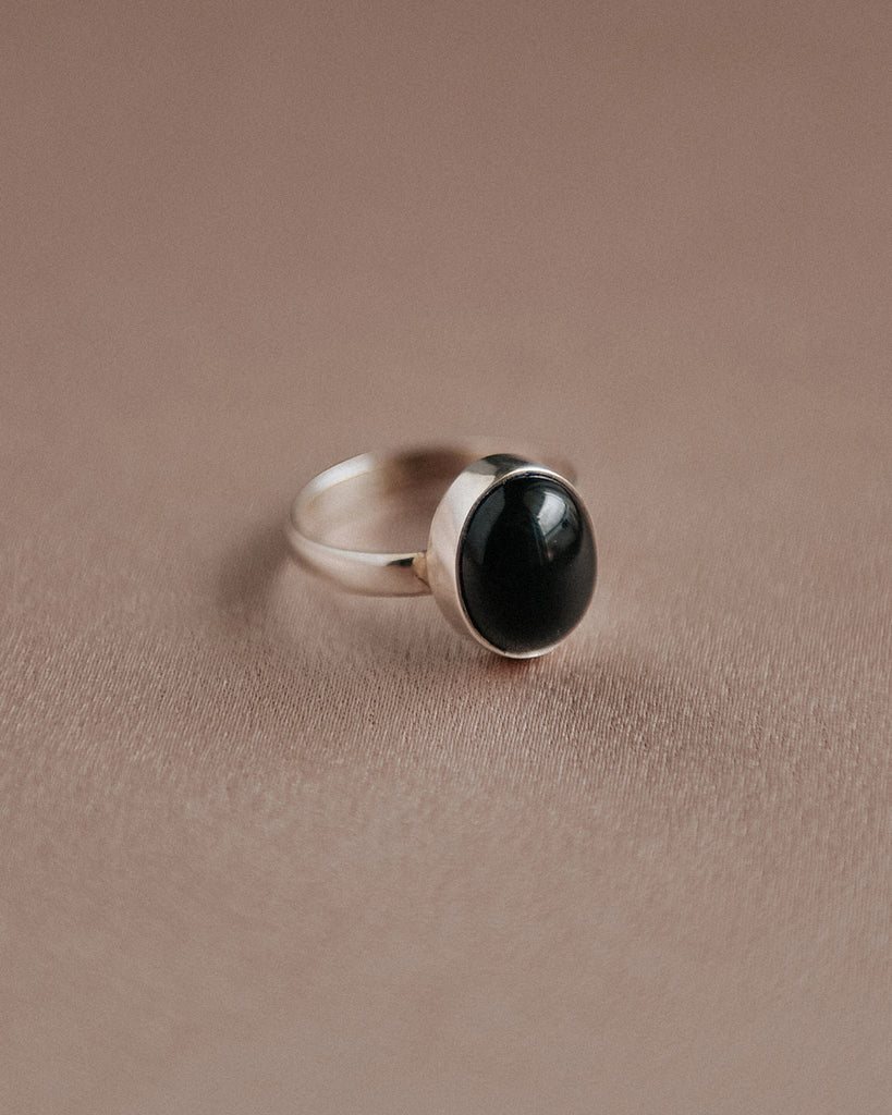 Ebba Sterling Silver Gemstone Ring - Black Onyx