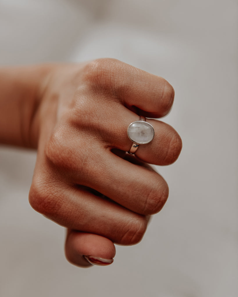 Ebba Sterling Silver Gemstone Ring - Moonstone