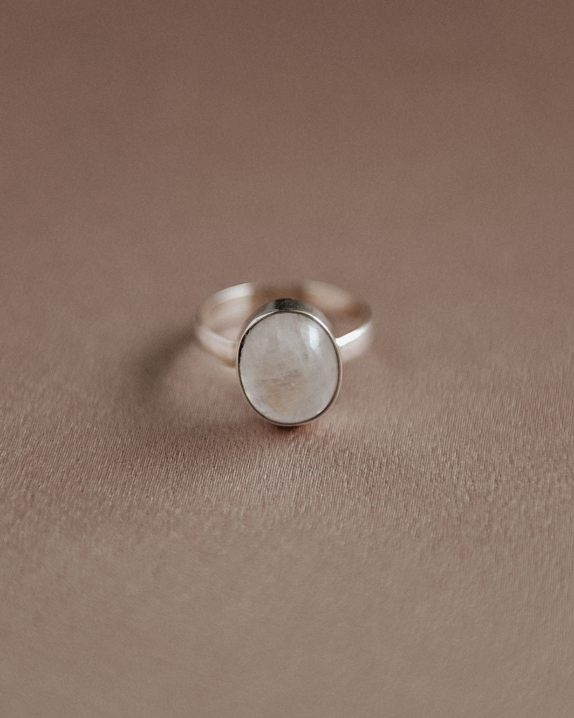 Ebba Sterling Silver Gemstone Ring - Moonstone