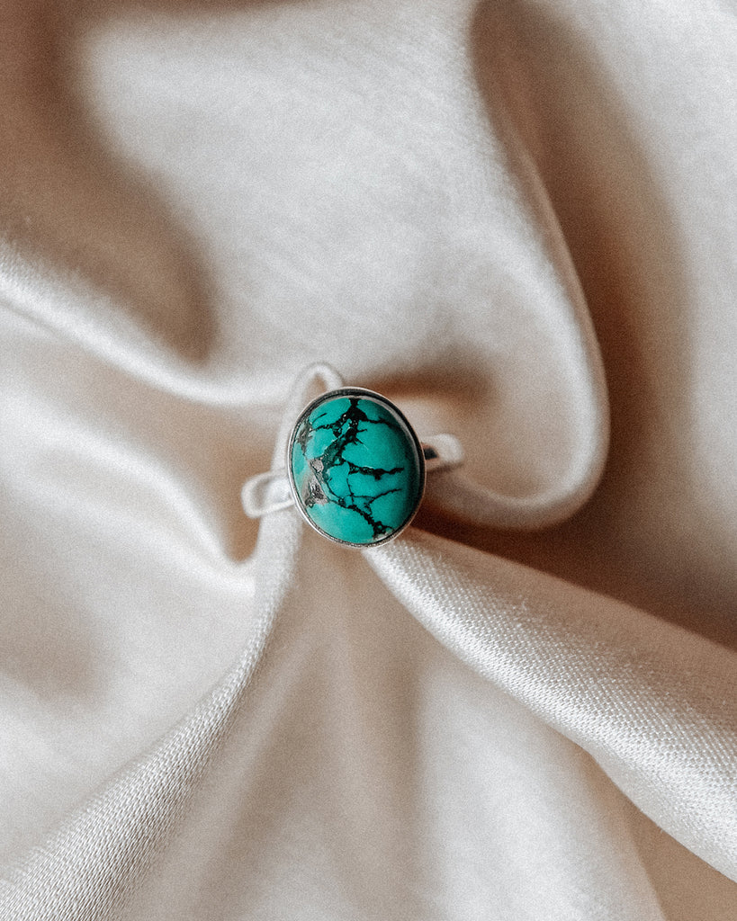 Ebba Sterling Silver Gemstone Ring - Turquoise