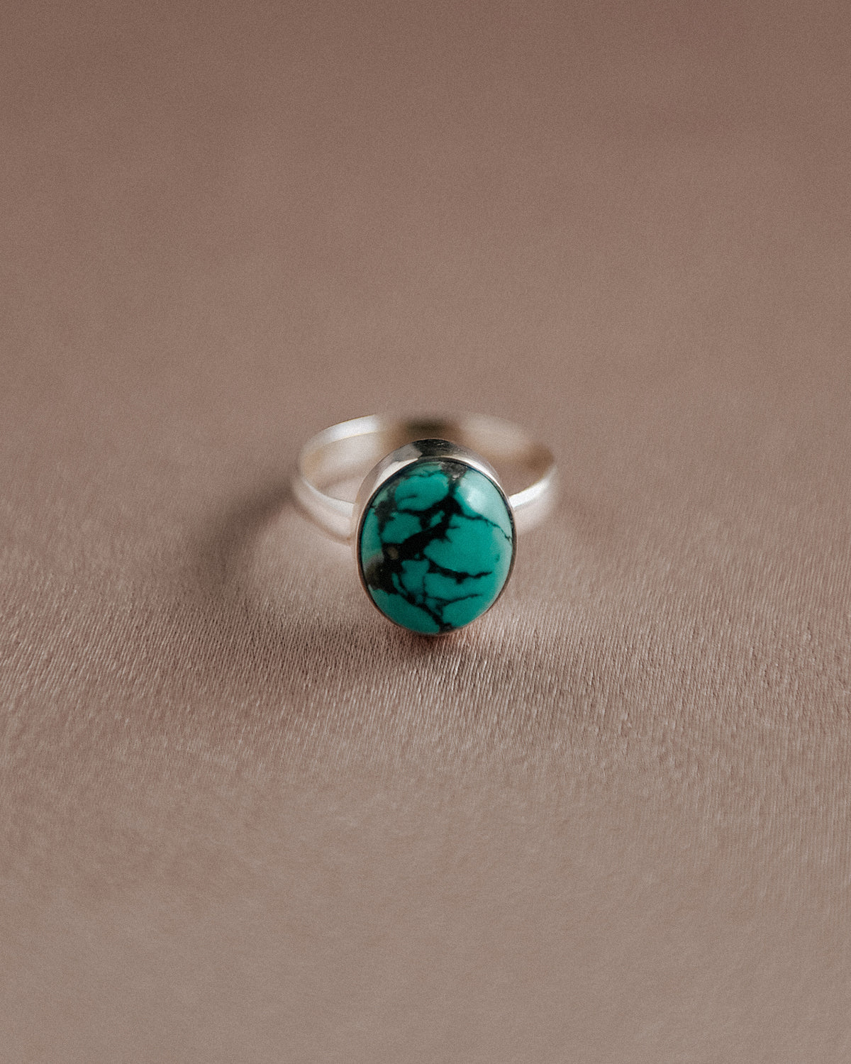 Image of Ebba Sterling Silver Gemstone Ring - Turquoise