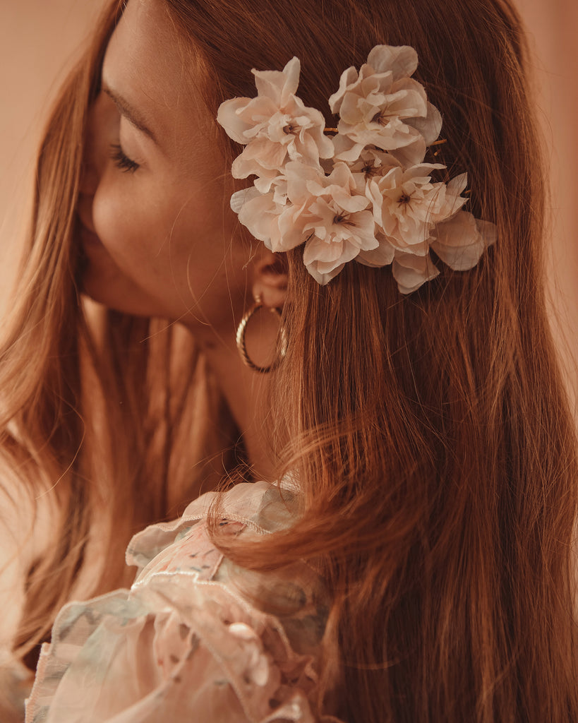 Realistic flower hair shop clips