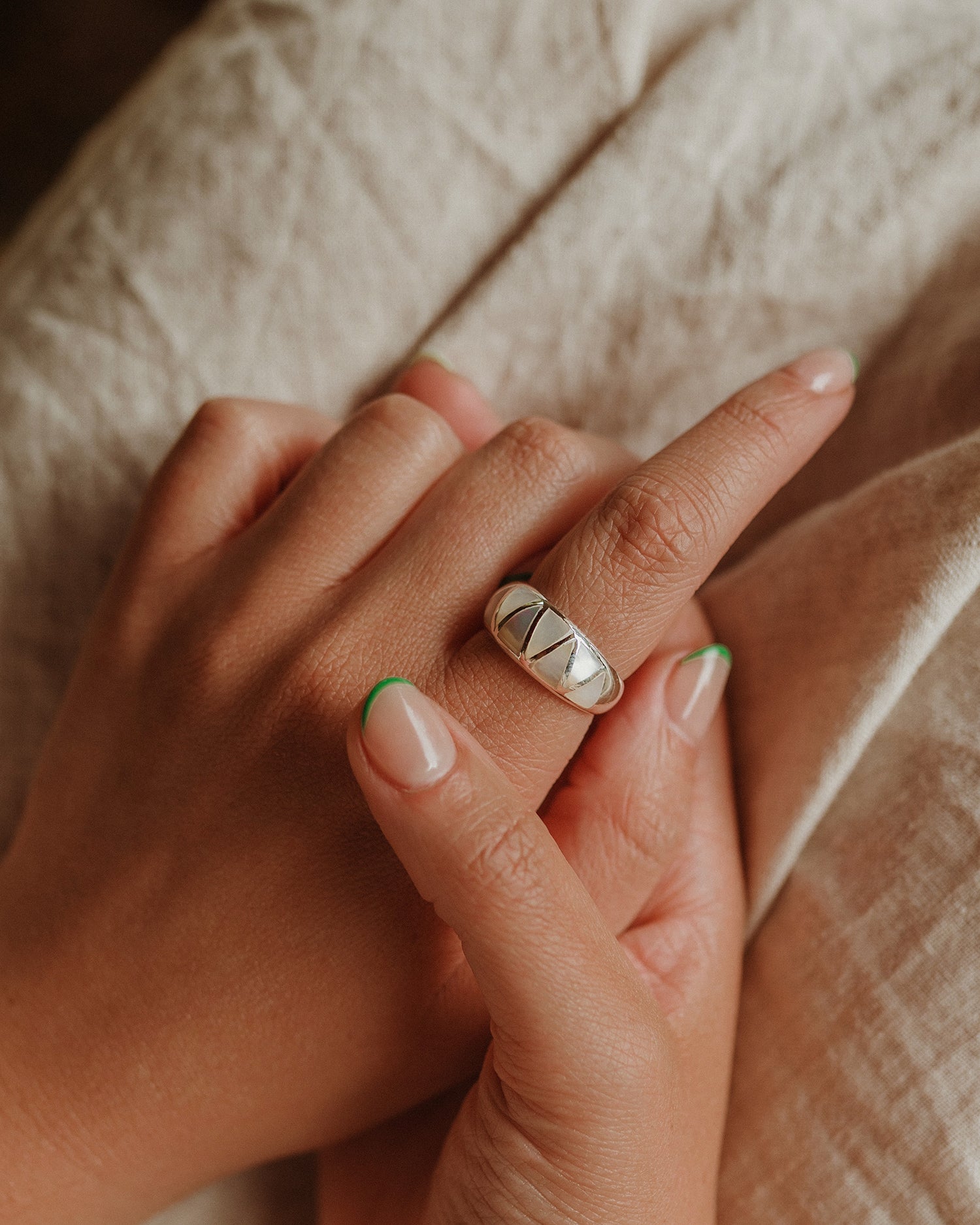 Ingrid Sterling Silver Mother of Pearl Ring