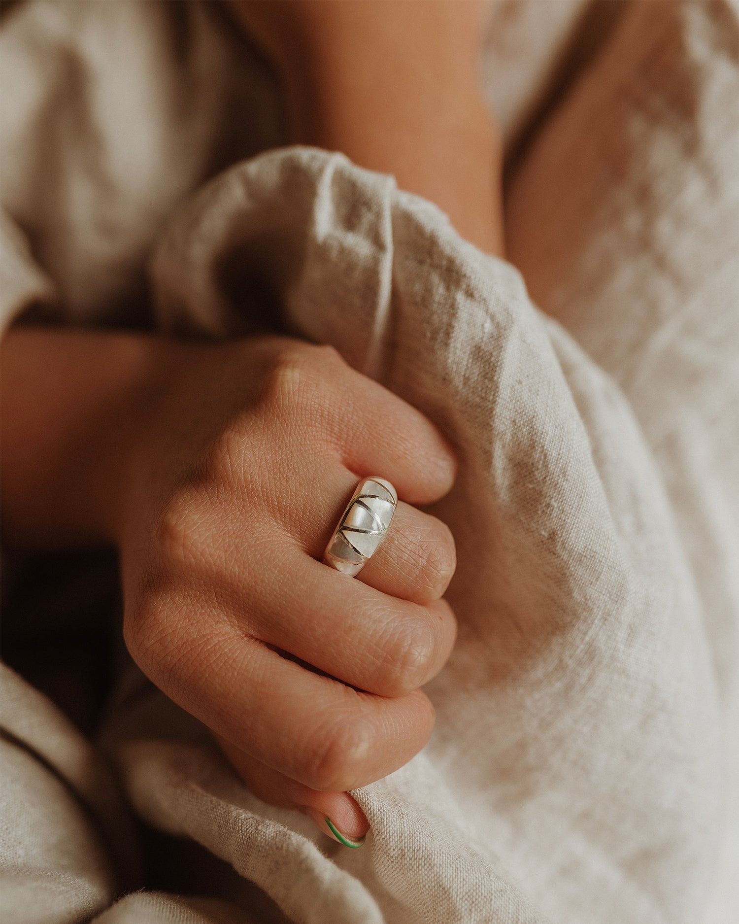 Ingrid Sterling Silver Mother of Pearl Ring