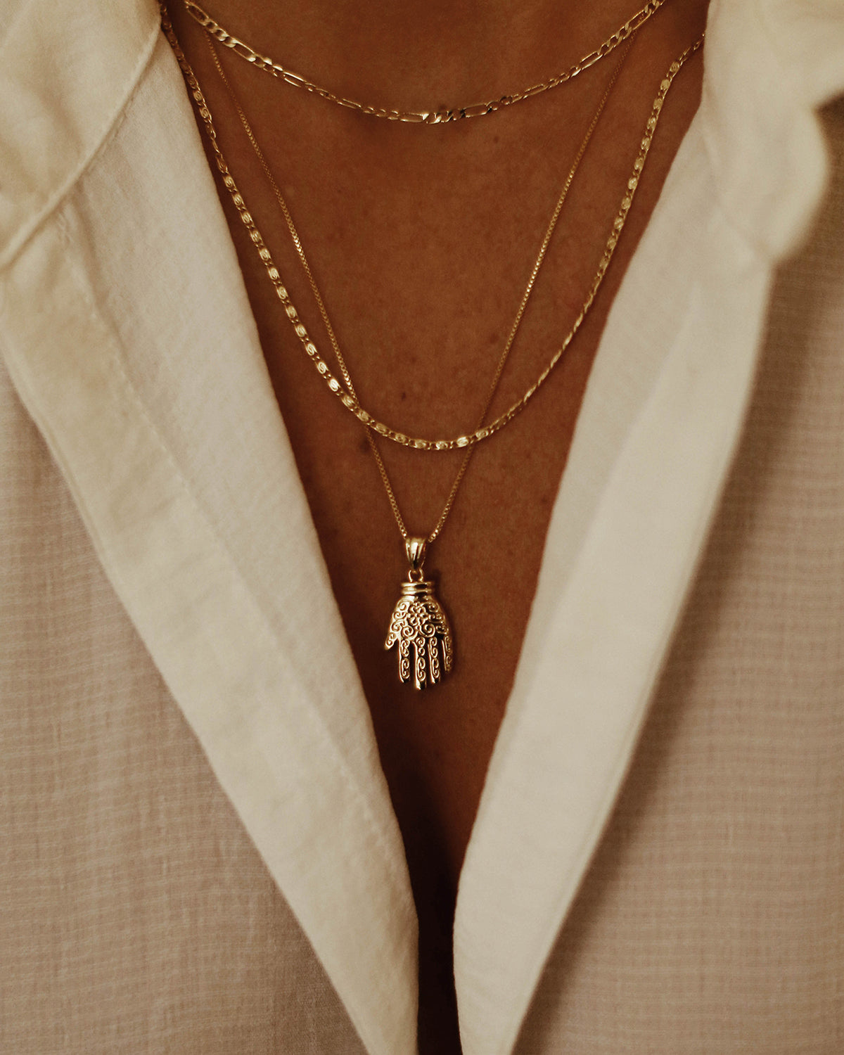 Image of Madonna Floral Hand Necklace