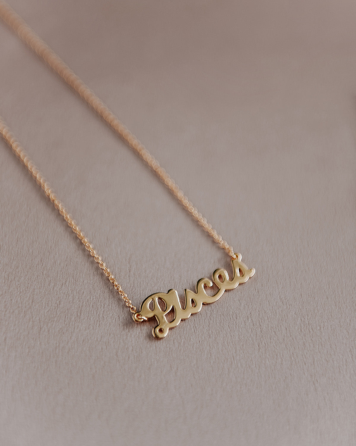 Pisces Zodiac Nameplate Necklace