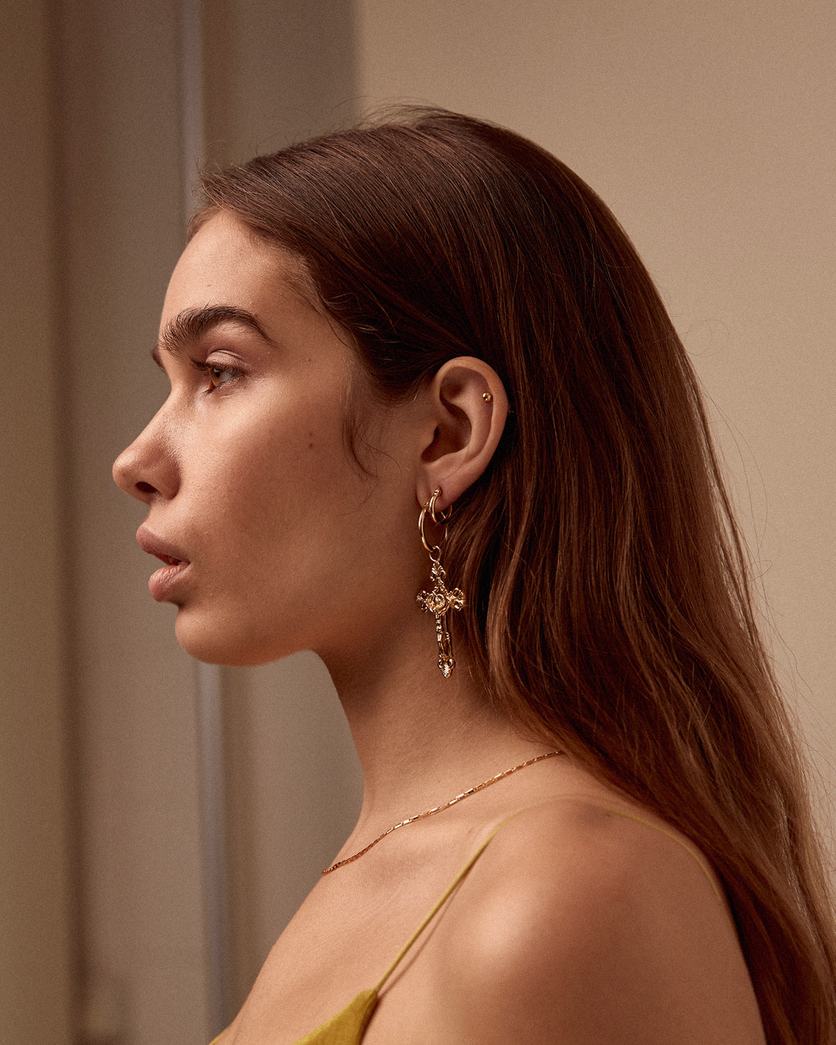 Esther Cross Hoop Earrings