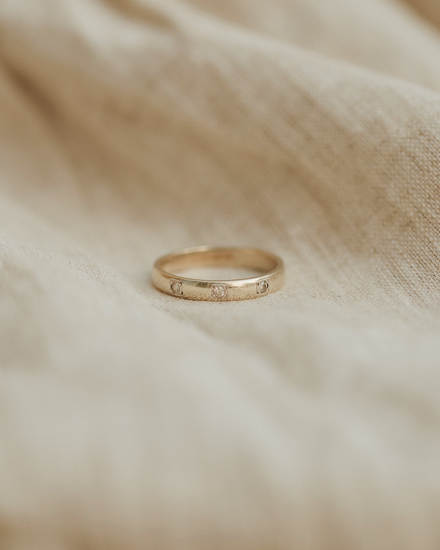 Image of Ora 9ct White Gold Triple Diamond Ring