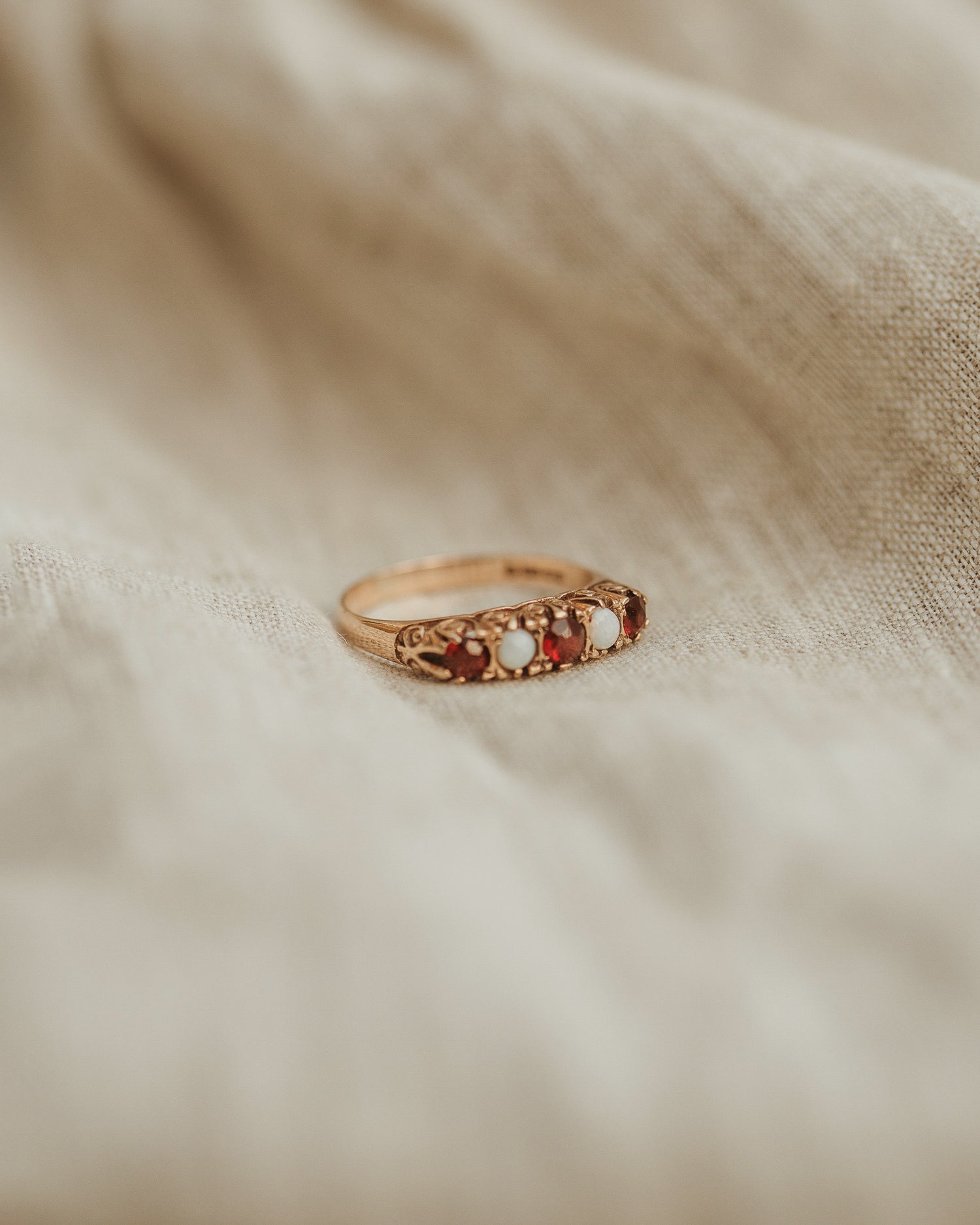 Wilma 9ct Gold Garnet & Opal Ring