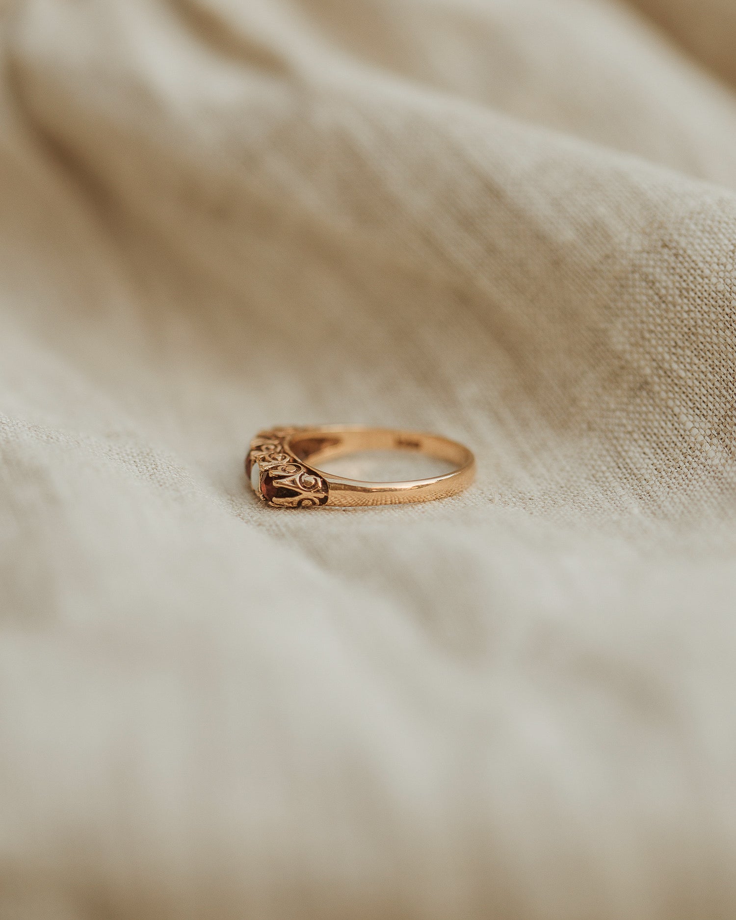 Wilma 9ct Gold Garnet & Opal Ring