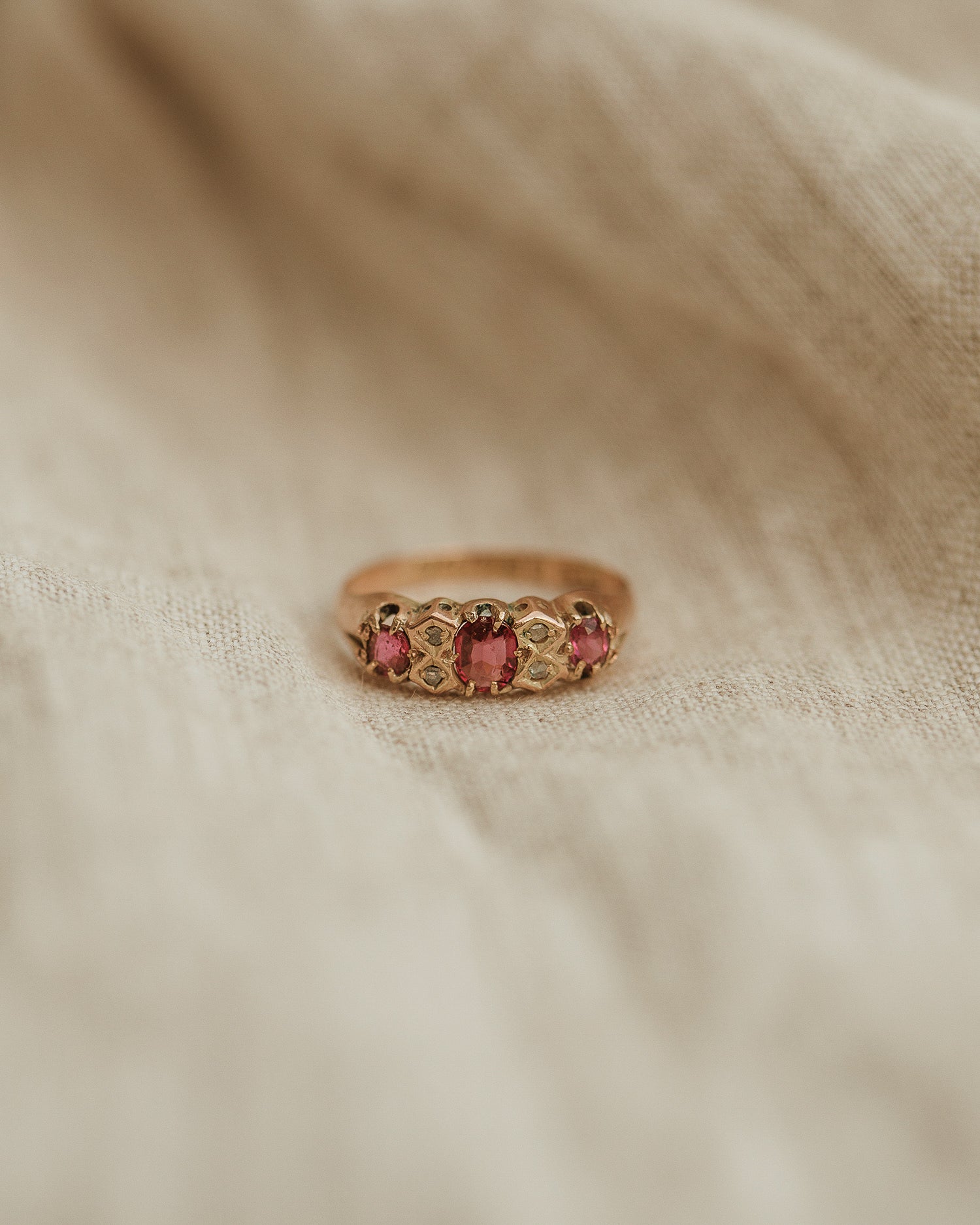 Image of Sylvia 1890 9ct Gold Ruby & Diamond Ring