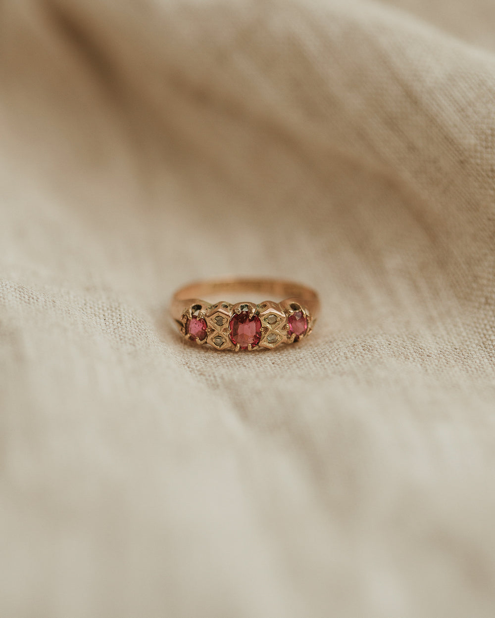 Sylvia 1890 9ct Gold Ruby & Diamond Ring