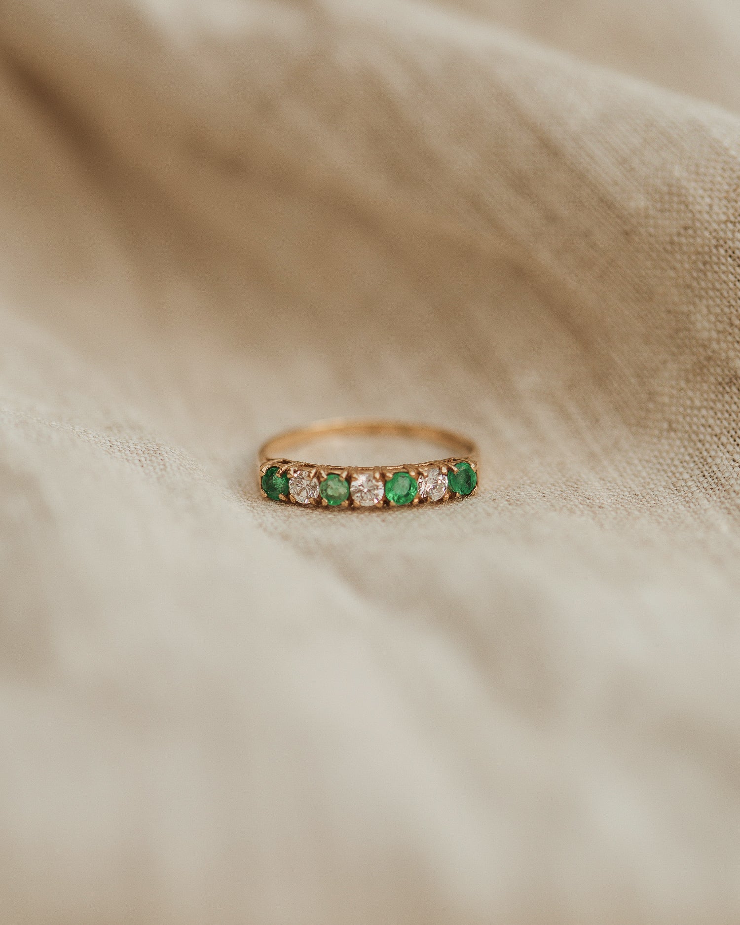 Image of Simone 9ct Gold Emerald Half Eternity Ring