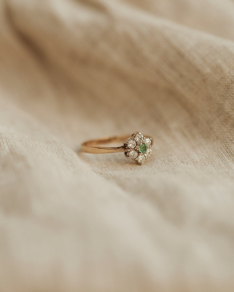 Sarafina 9ct Gold Emerald Cluster Ring