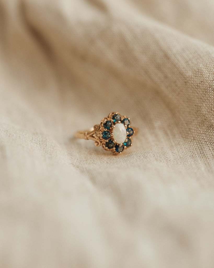Rosa 9ct Gold Opal & Sapphire Ring