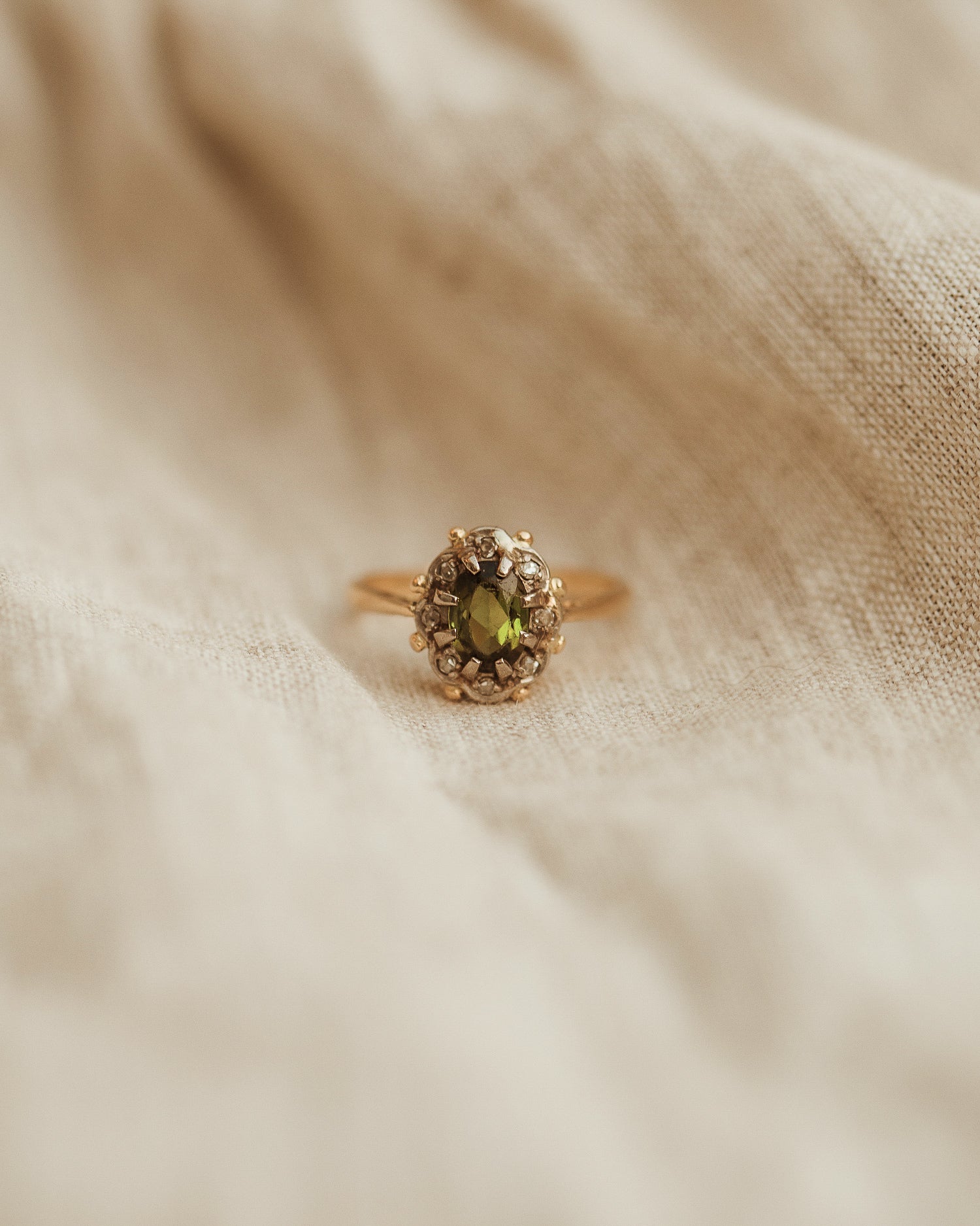 Image of Dahlia 9ct Gold Tourmaline & Diamond Ring