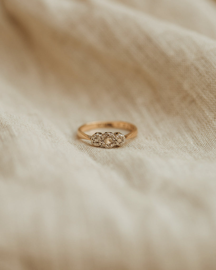 Guinevere 9ct Gold Diamond Trilogy Ring