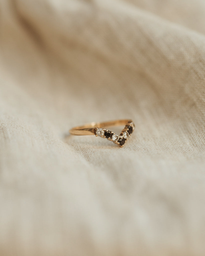Diana 9ct Gold Sapphire Wishbone Ring