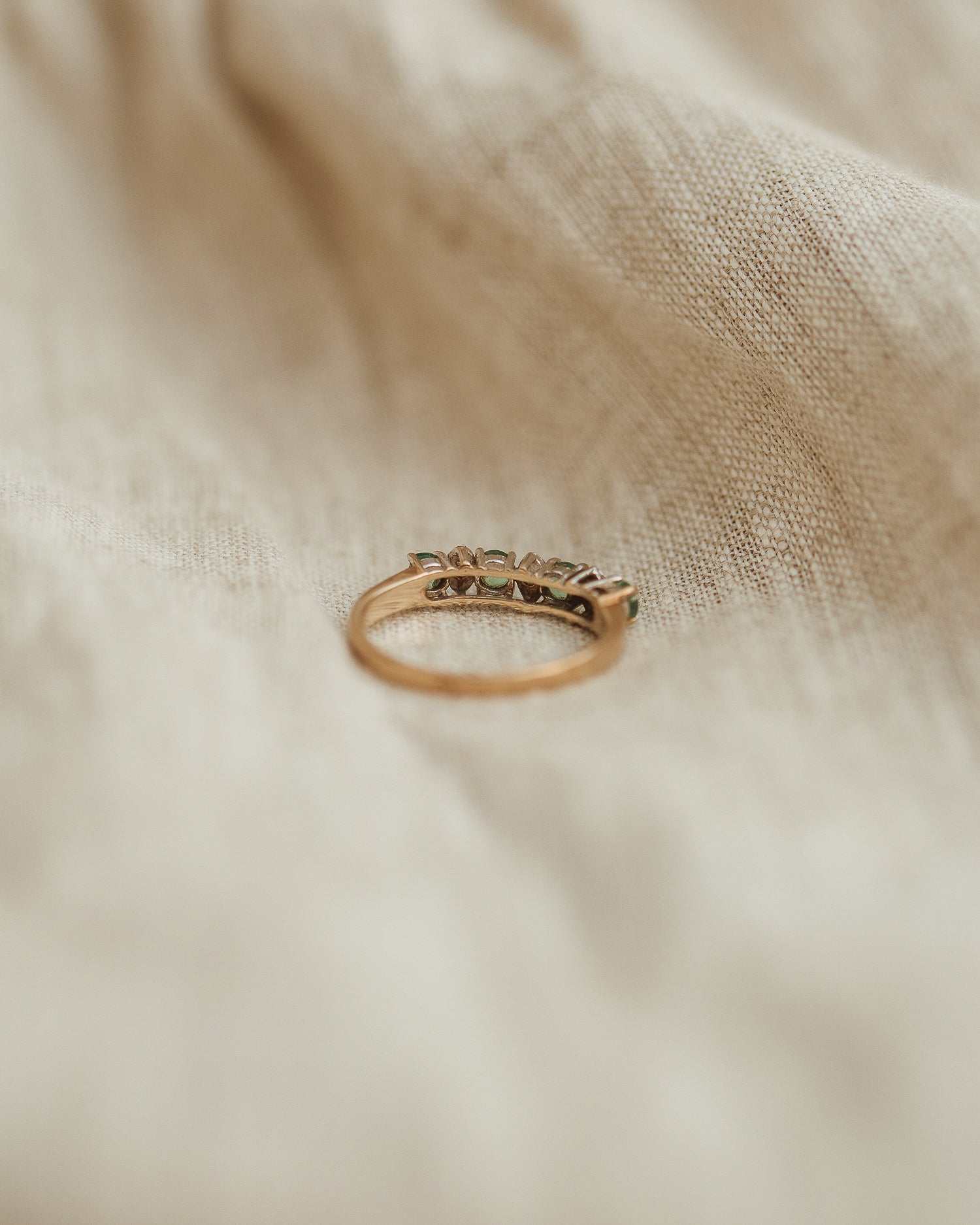 Jeannie 9ct Gold Emerald & Diamond Ring
