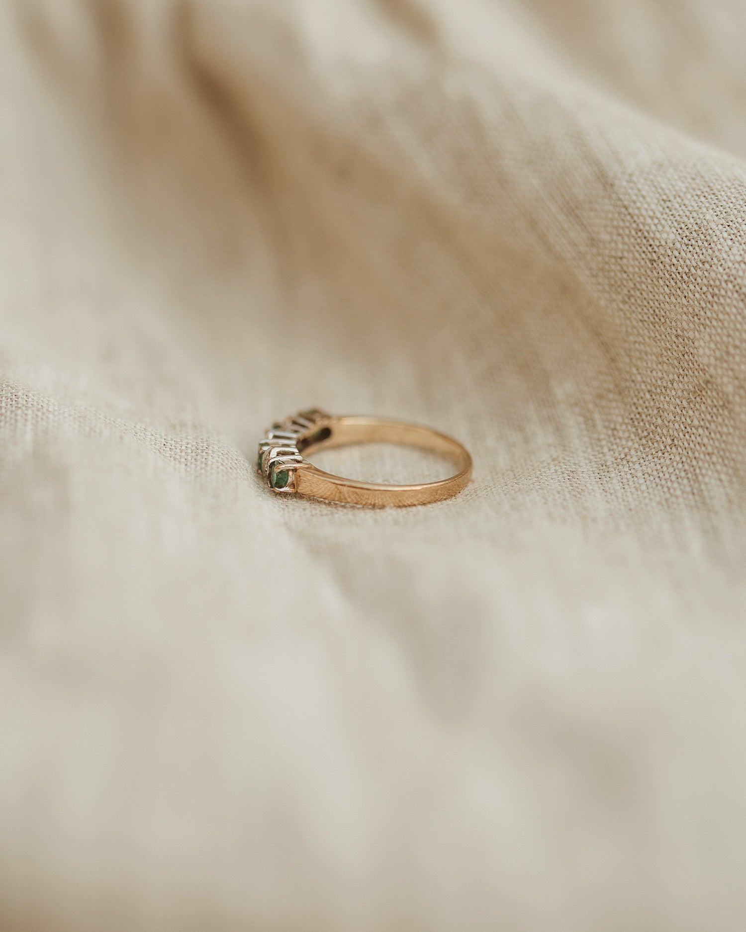 Jeannie 9ct Gold Emerald & Diamond Ring