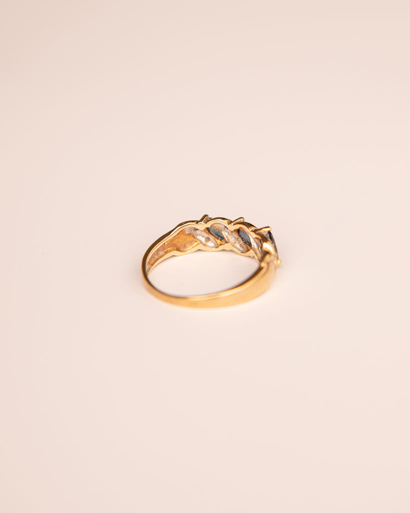 Juno 9ct Gold Vintage Diamond & Sapphire Ring