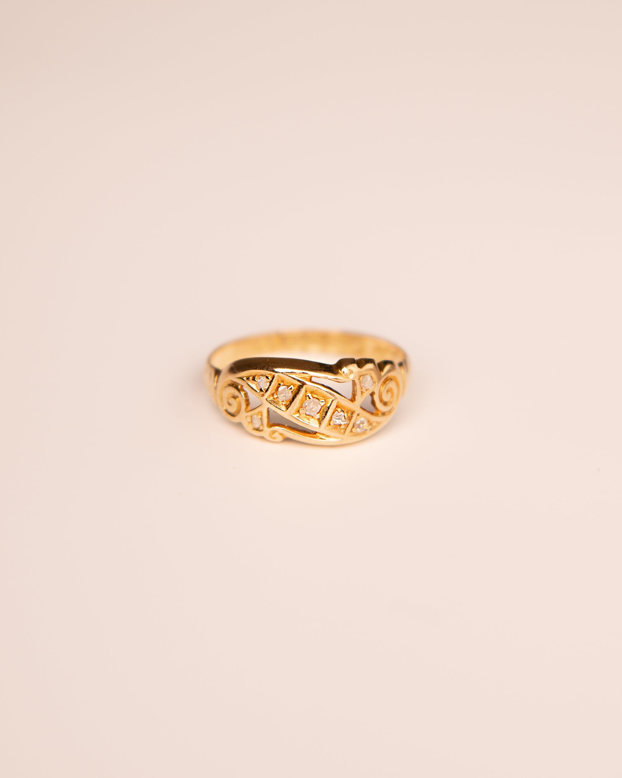 Cornelia 18ct Gold Diamond Scroll Ring