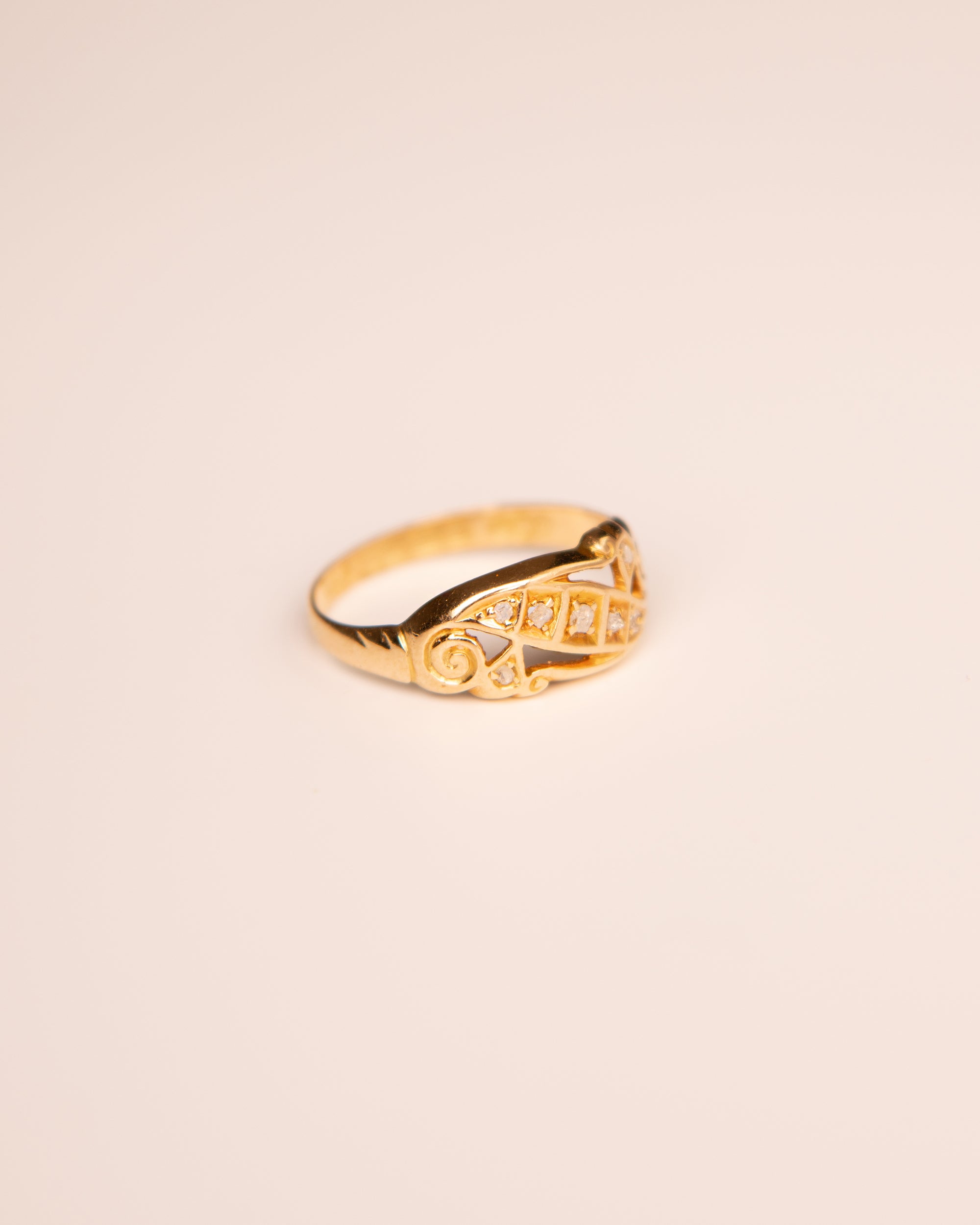 Cornelia 18ct Gold Diamond Scroll Ring