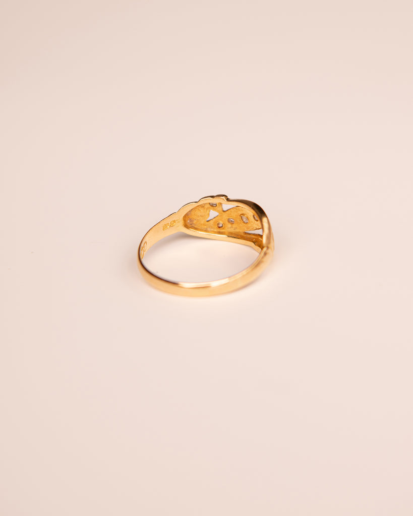 Cornelia 18ct Gold Diamond Scroll Ring