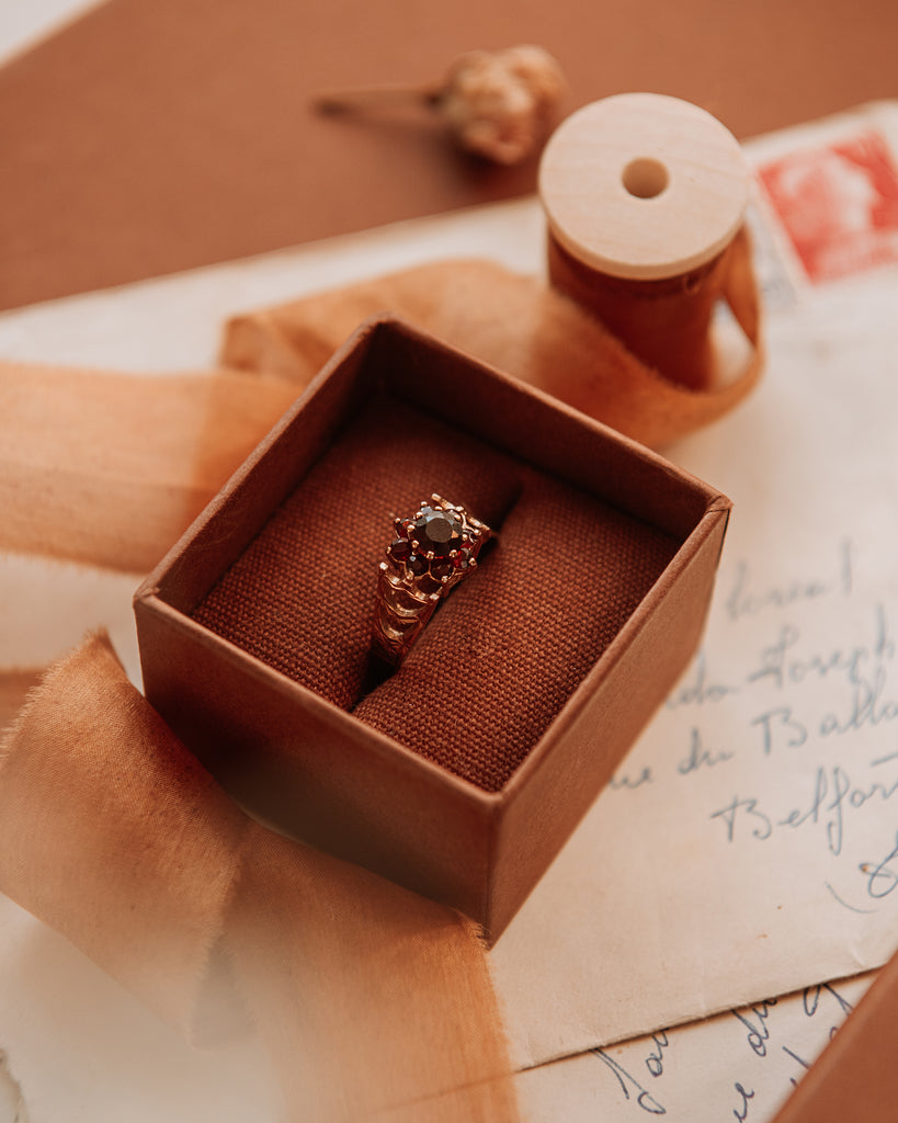 Ada 9ct Gold Garnet Cluster Ring