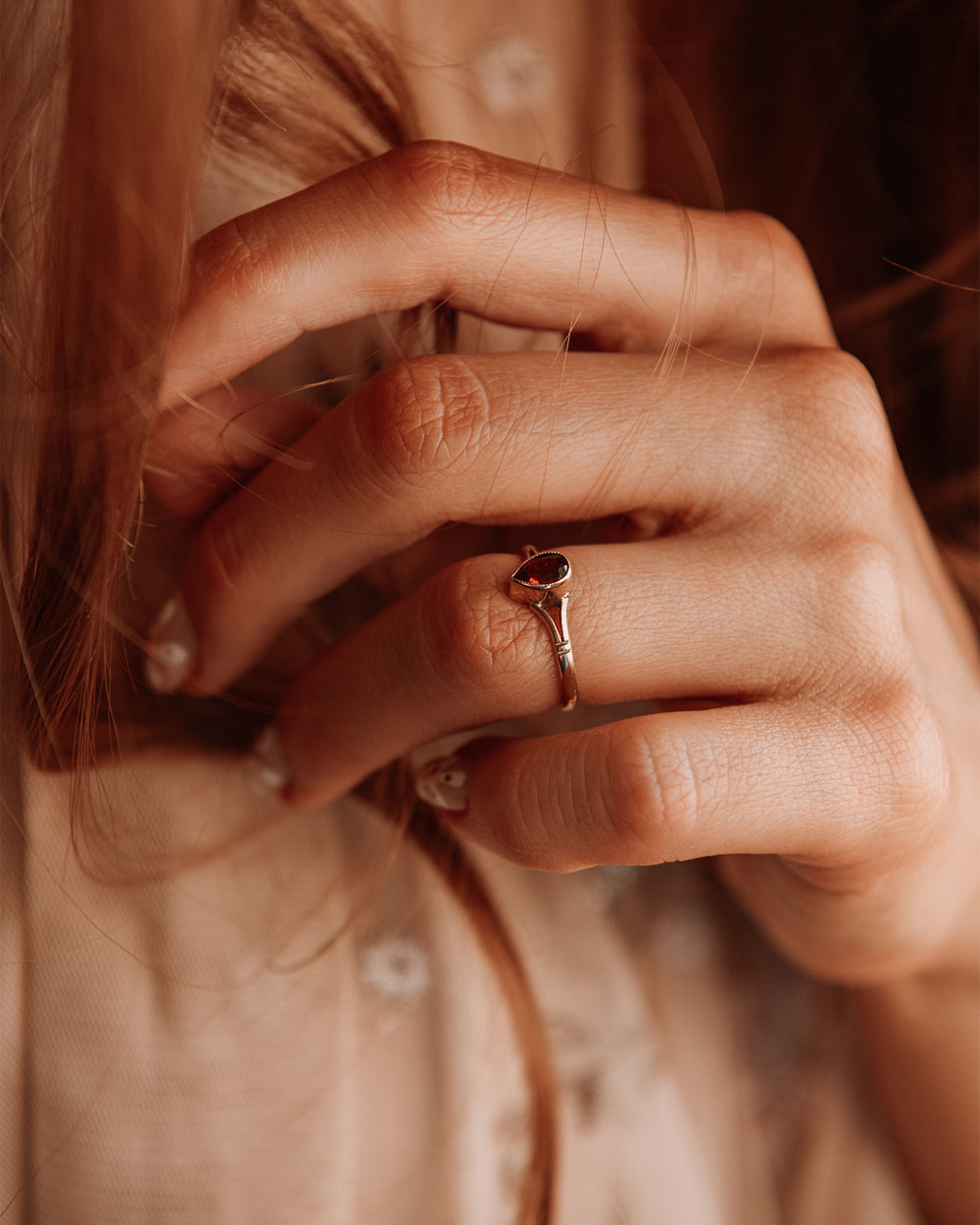 Camille 9ct Gold Vintage Garnet Ring