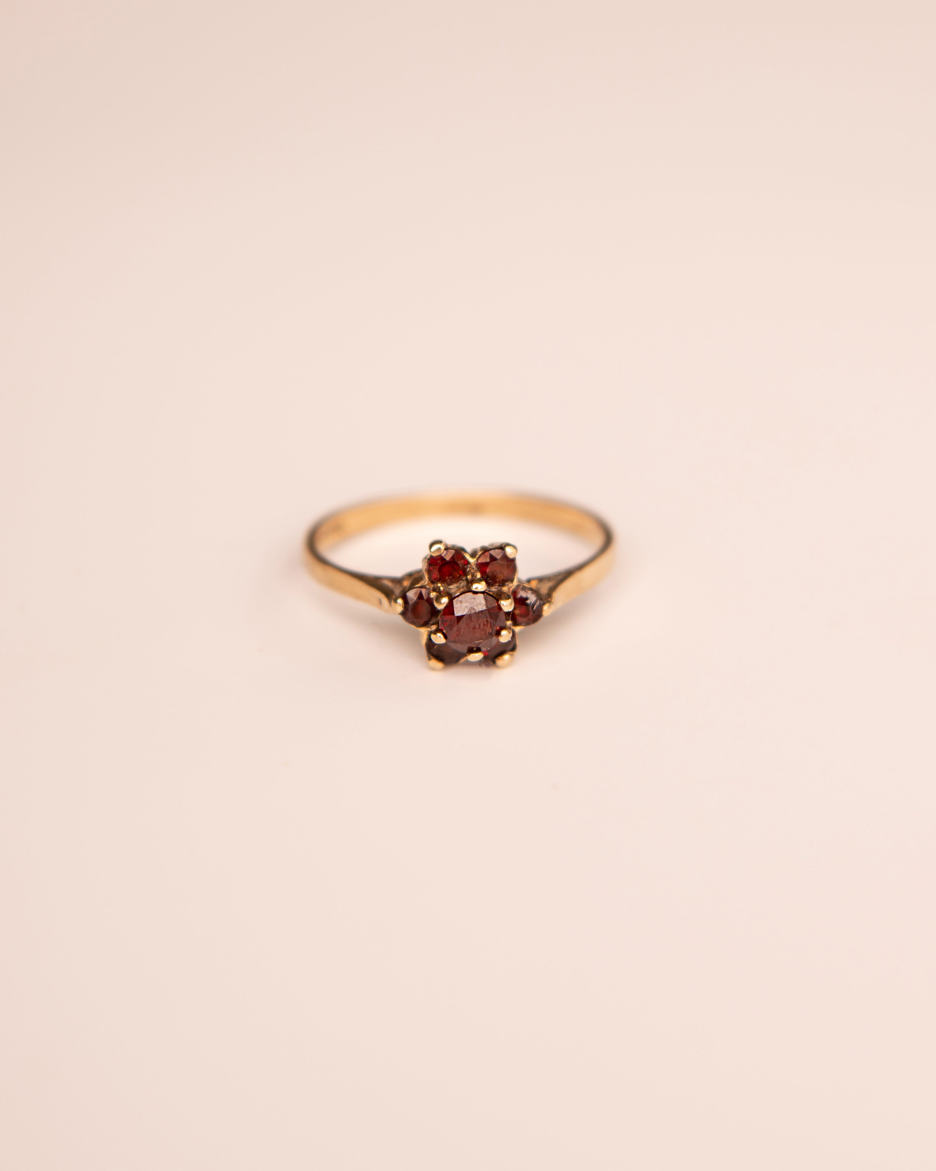 Bloom 9ct Gold Garnet Cluster Ring