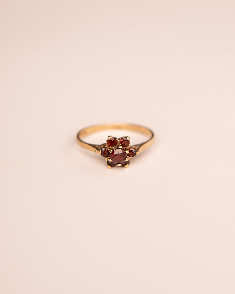 Bloom 9ct Gold Garnet Cluster Ring