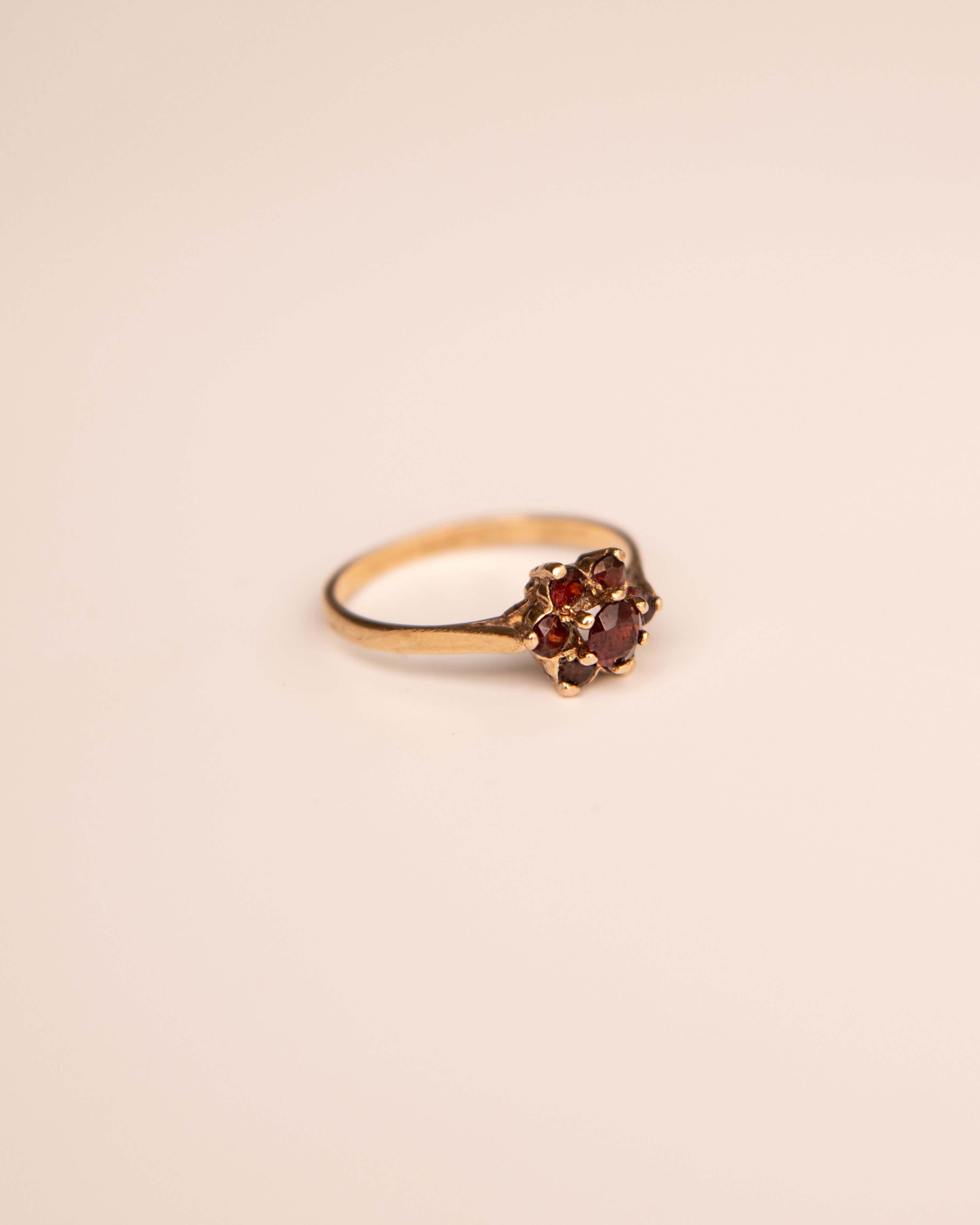 Bloom 9ct Gold Garnet Cluster Ring