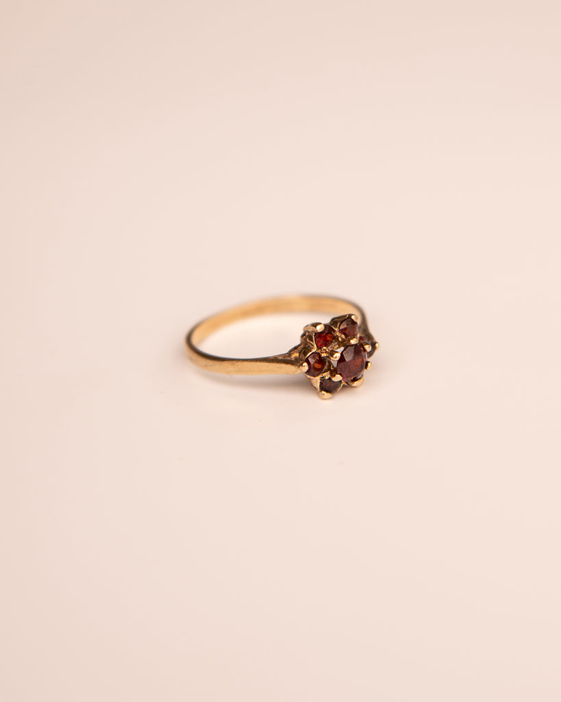 Bloom 9ct Gold Garnet Cluster Ring