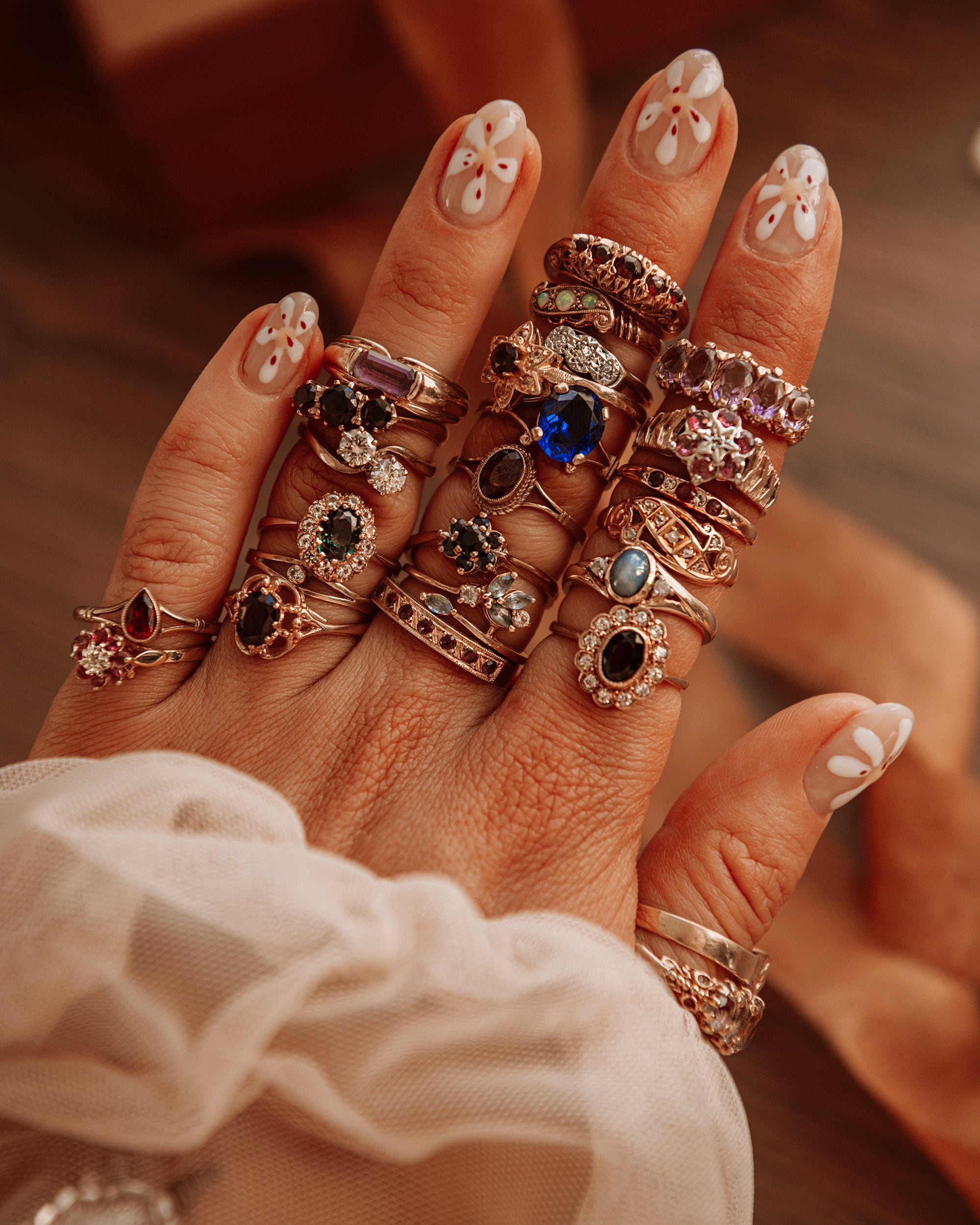 Josephine 9ct Gold Vintage Garnet Ring