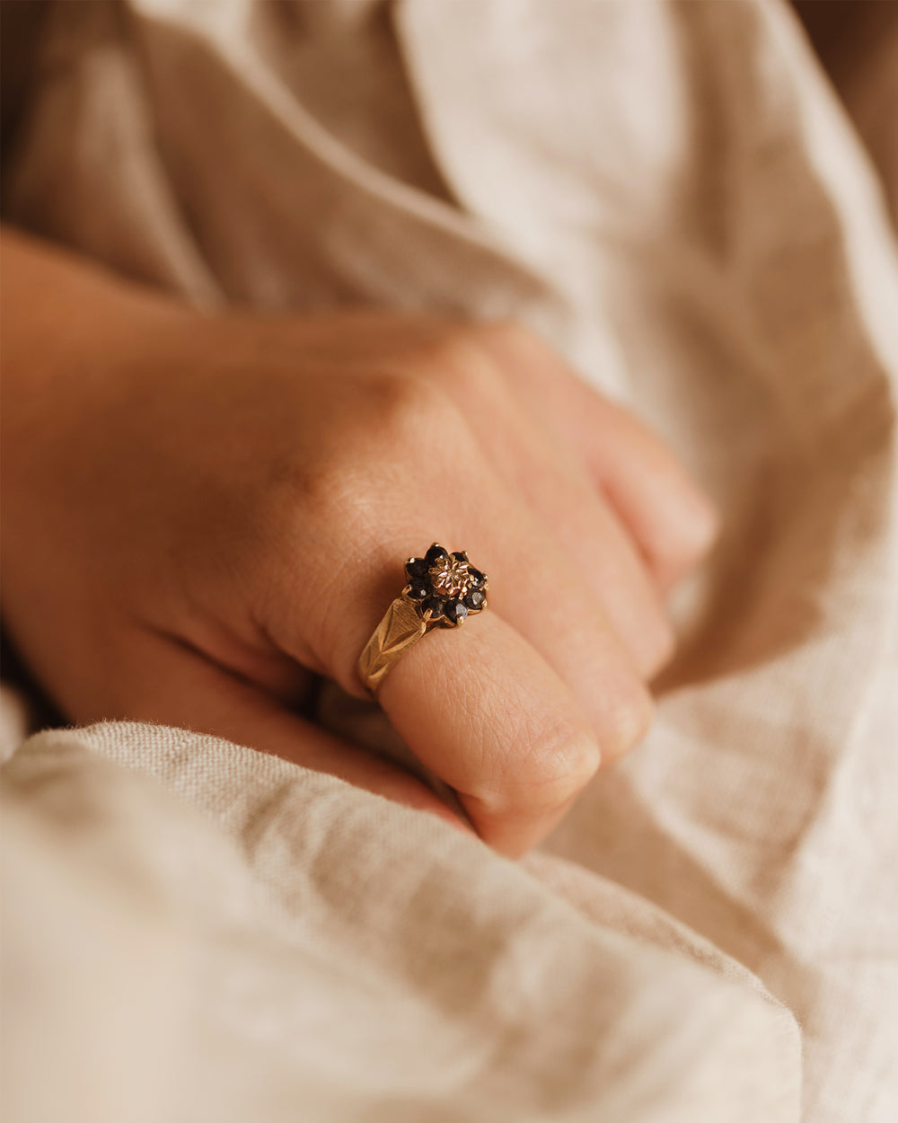 Gladys 9ct Gold Sapphire & Diamond Ring