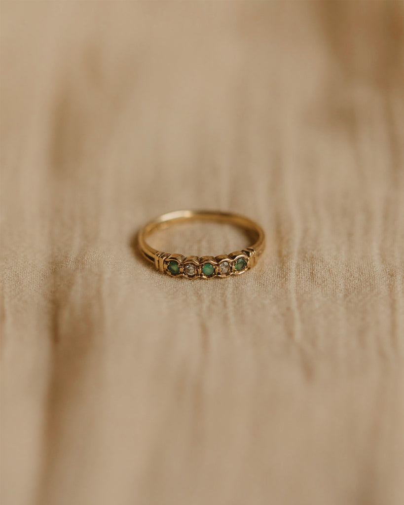 Alexandra 1990 9ct Gold Emerald Ring