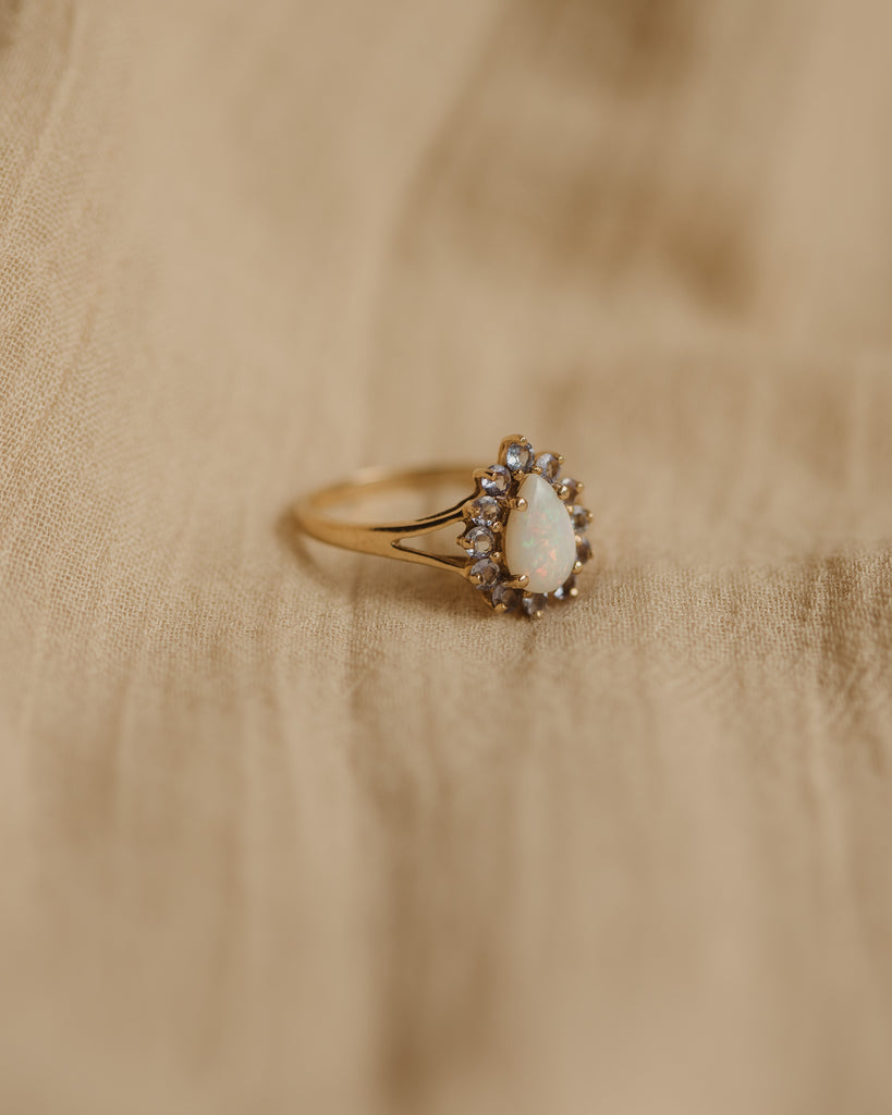 Alta Vintage 9ct Gold Opal & Tanzanite Ring