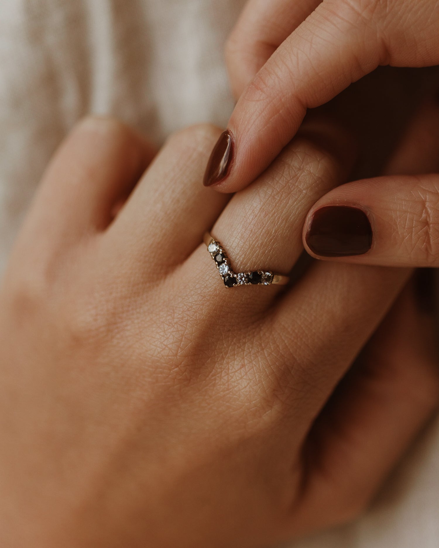 Image of Diana 9ct Gold Sapphire Wishbone Ring