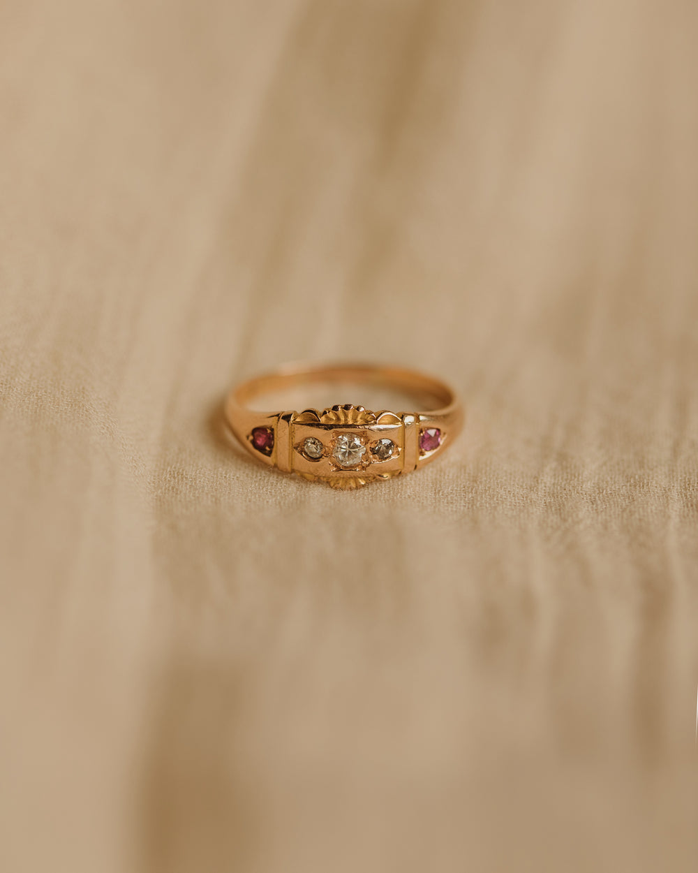 Maude Antique 15ct Gold Ruby & Diamond Ring